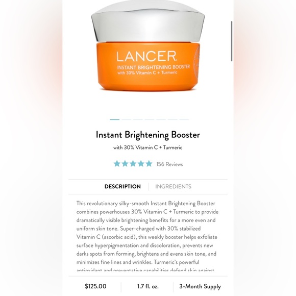 Lancer Skincare New Lancer Instant Brightening Booster 7 Oz Poshmark